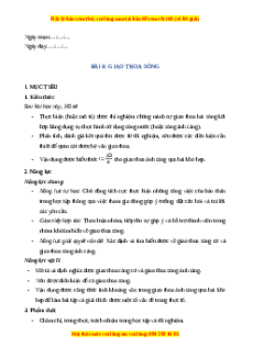 Giáo án Giao thoa sóng Vật lí 11 Chân trời sáng tạo