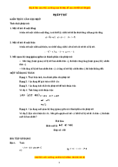 Chuyên đề Phép trừ Toán lớp 3 nâng cao Cánh diều