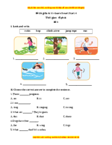 Đề thi giữa kì 1 Tiếng Anh lớp 4 i-Learn Smart Start (Đề 1)