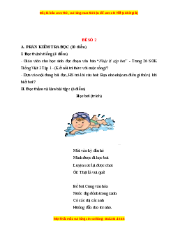 Đề thi giữa kì 1 Tiếng Việt lớp 3 Kết nối tri thức (đề 2)