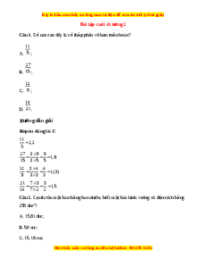 Trắc nghiệm Tổng hợp Chương 2 Toán 7 Kết nối tri thức