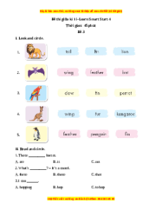 Đề thi giữa kì 1 Tiếng Anh lớp 4 i-Learn Smart Start (Đề 3)