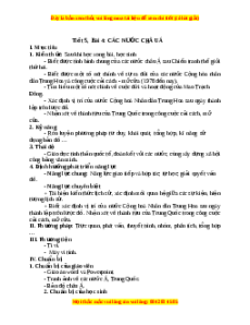 Giáo án Bài 4 Lịch sử 9: Các nước châu Á