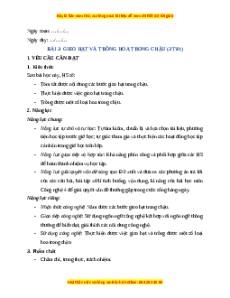 Giáo án Bài 3 Công nghệ lớp 4 Chân trời sáng tạo: Gieo hạt và trồng hoa trong chậu