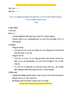 Giáo án Bài 5 Lịch sử 7 Cánh diều (Phiên bản 2): Sự hình thành quan hệ sản xuất tư bản chủ nghĩa ở Tây Âu thời trung đại