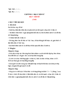 Giáo án Bài 7 Địa lí 12 Chân trời sáng tạo (2024): Dân số