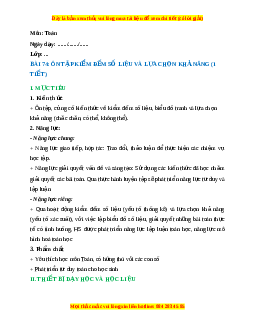 Giáo án Ôn tập kiểm đếm số liệu và lựa chọn khả năng Toán lớp 2 Kết nối tri thức