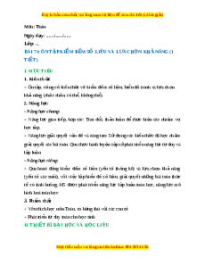 Giáo án Ôn tập kiểm đếm số liệu và lựa chọn khả năng Toán lớp 2 Kết nối tri thức
