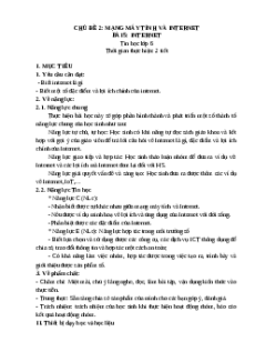 Giáo án Tin học 6 Bài 5 (Kết nối tri thức): Internet