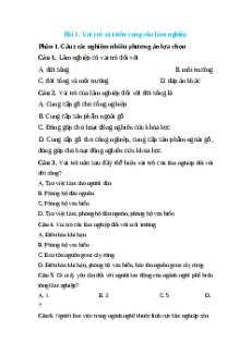 Trắc nghiệm Bài 1: Vai trò và triển vọng của lâm nghiệp Công nghệ 12 Lâm nghiệp-Thủy sản Cánh diều