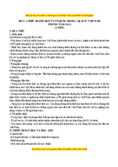 Giáo án Bài 7 Lịch sử 11 Chân trời sáng tạo (2024): Chiến tranh bảo vệ Tổ quốc trong lịch sử VN