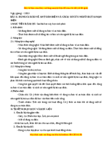 Giáo án Bài 11 Công nghệ 8 Cánh diều: Dụng cụ an toàn điện và cách sơ cứu người bị tai nạn điện