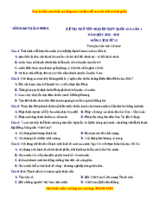 Đề thi thử Lịch sử Sở Hải Dương lần 1 năm 2023