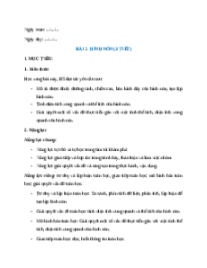 Giáo án Hình nón Toán 9 Chân trời sáng tạo