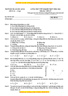Đề thi thử tốt nghiệp Vật lí trường THPT Bùi Thị Xuân - HCM năm 2024
