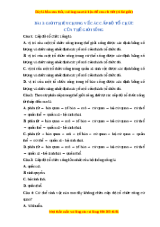 Trắc nghiệm Giới thiệu chung về các cấp độ tổ chức của thế giới sống Sinh học 10 Cánh diều