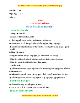 Giáo án Số chẵn, số lẻ Toán 4 Chân trời sáng tạo