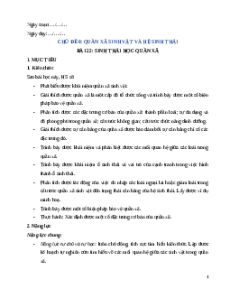 Giáo án Bài 22 Sinh học 12 Cánh diều: Sinh thái học quần xã