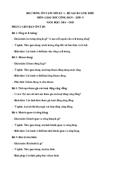 Đề cương Cuối kì 1 GDCD 9 Cánh diều (có lời giải)