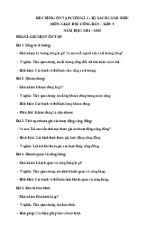 Đề cương Cuối kì 1 GDCD 9 Cánh diều (có lời giải)