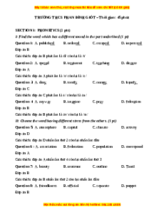 Đề thi giữa kì 1 Tiếng Anh 9 trường Phan Đình Giót