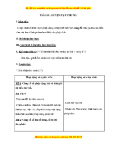 Giáo án Bài 169 Toán lớp 5: Luyện tập chung (Trang 175)
