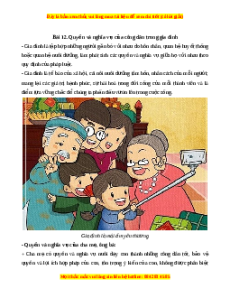 Lý thuyết GDCD 7 Chân trời sáng tạo Bài 12: Quyền và nghĩa vụ của công dân trong gia đình