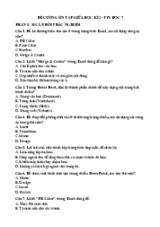 Đề cương ôn tập Giữa kì 2 Tin học lớp 7 Kết nối tri thức