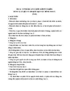 Giáo án Bài 11 Địa lí 11 Cánh diều (2024): Vị trí địa lí, điều kiện tự nhiên, dân cư, xã hội và kinh tế khu vực Đông Nam Á