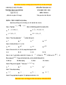 Đề thi cuối kì 1 Toán 6 Kết nối tri thức trường THCS Xuân Đỉnh - Hà Nội