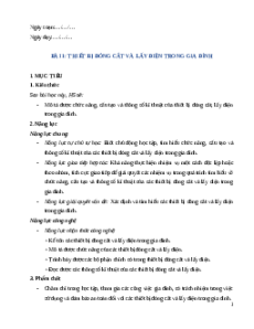 Giáo án Bài 1 Công nghệ 9 Lắp đặt mạng điện trong nhà Kết nối tri thức