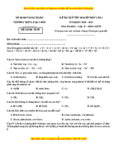 Đề thi thử Hóa Học trường Chuyên Lê Quý Đôn năm 2021