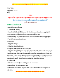 Giáo án Bài toán liên quan đến phép cộng, phép trừ Toán lớp 2 Cánh diều