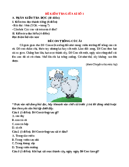 Bộ 10 đề thi Giữa kì 2 Tiếng Việt lớp 1 Cánh diều có đáp án