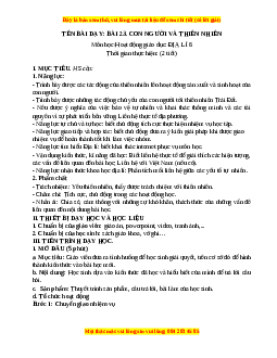 Giáo án Bài 23 Địa lí 6 Chân trời sáng tạo (2024): Con người và thiên nhiên