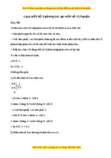 Lý thuyết Chia một số thập phân với một số tự nhiên Toán 5