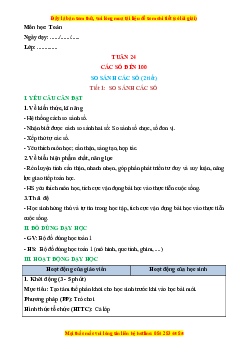 Giáo án So sánh các số Toán lớp 1 Chân trời sáng tạo