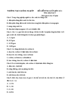 Đề thi giữa kì 2 Hóa 9 trường THCS Quảng Nghiệp năm 2023