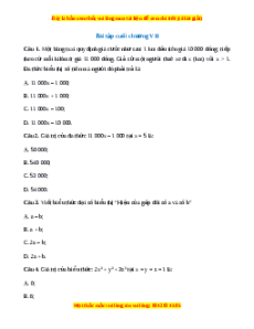Bài tập tổng hợp Chương 7 Toán 7 Kết nối tri thức