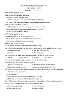 Đề cương Giữa kì 1 GDCD 7 Chân trời sáng tạo (có lời giải)