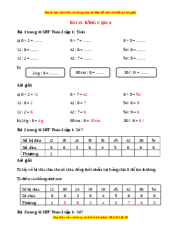 VBT Toán lớp 3 Bài 19 (Cánh diều): Bảng chia 6