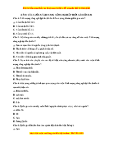 Trắc nghiệm Bài 8 Lịch Sử 10 Kết nối tri thức: Các cuộc cách mạng công nghiệp thời kì hiện đại