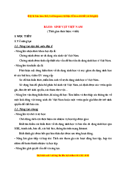 Giáo án Bài 10 Địa lí 8 Kết nối tri thức (2024): Đặc điểm chung của sinh vật và vấn đề bảo tồn đa dạng sinh học ở Việt Nam