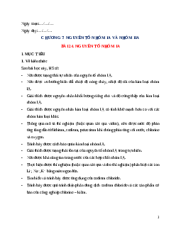 Giáo án Bài 24 Hóa học 12 Kết nối tri thức: Nguyên tố nhóm IA