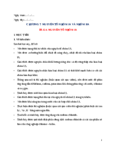 Giáo án Bài 24 Hóa học 12 Kết nối tri thức: Nguyên tố nhóm IA