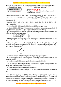 Đề HSG Hóa 10 Sở Quảng Nam năm 2023 có đáp án
