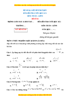 Đề thi cuối kì 2 Toán 8 Kết nối tri thức (Đề 4)