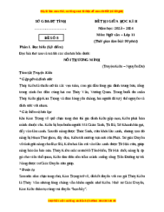Đề thi giữa kì 2 Ngữ văn 11 Kết nối tri thức (Đề 8)