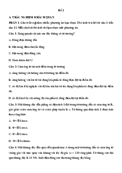 Bộ 3 đề thi Giữa kì 2 Vật lí 12 Chân trời sáng tạo có đáp án