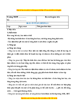 Giáo án Ôn tập chương 1 Hóa học 11 Kết nối tri thức